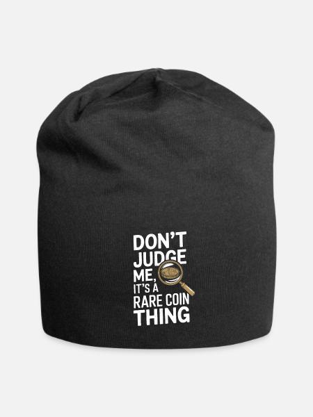 Coin Collector Coin Collection Numismatic History - Jersey Beanie - black - Front