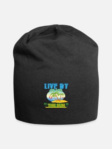 LIVE BY THE SUN AND SAND - Jersey Beanie - black - Front
