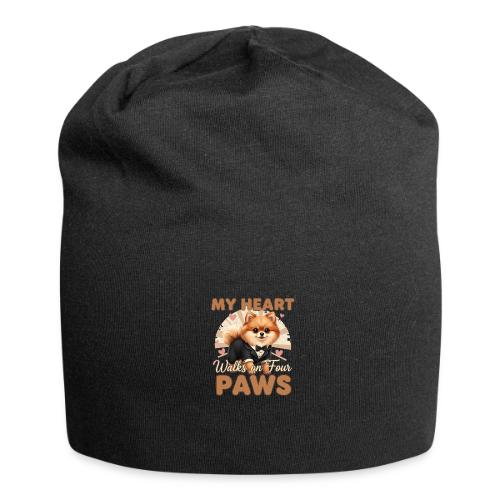 My Heart Walks on Four Paws – Pomeranian tee - Jersey Beanie