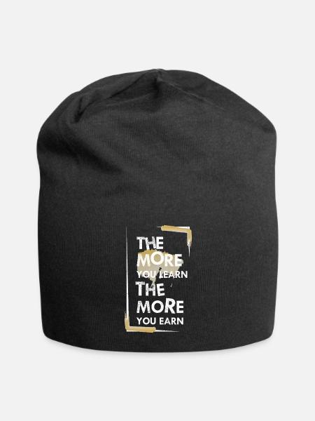 More you learn - Jersey Beanie - black