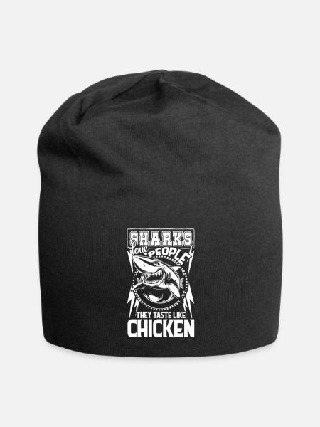 Sharks Love Taste Like Chicken - Jersey Beanie - black