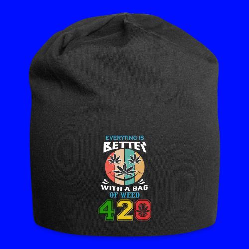 Comic 420 Better Herb Weed Marijuana Design - Jersey Beanie