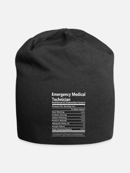 Emergency Medical Technician T Shirt - Nutritional - Jersey Beanie - black - Front