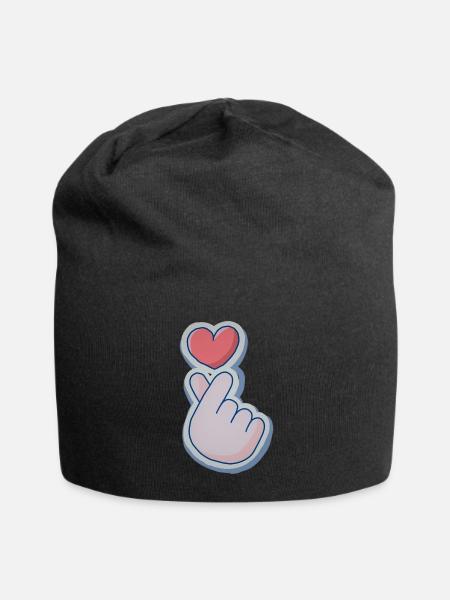 little heart - Jersey Beanie - black