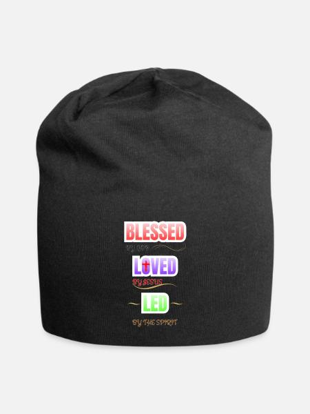 Blessed, loved and led by trinity - Jersey Beanie - black - Front