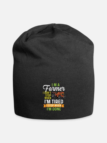 Stop When Done Dedicated or Diligent Person Gift - Jersey Beanie - black - Front