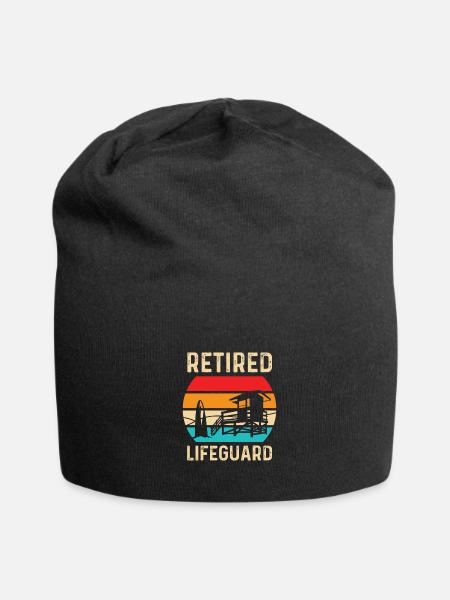 Retired Lifeguard Rescuer Gift - Jersey Beanie - black - Front
