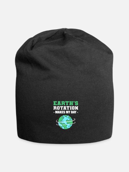 Earth's Rotation History Professor Gift - Jersey Beanie - black - Front