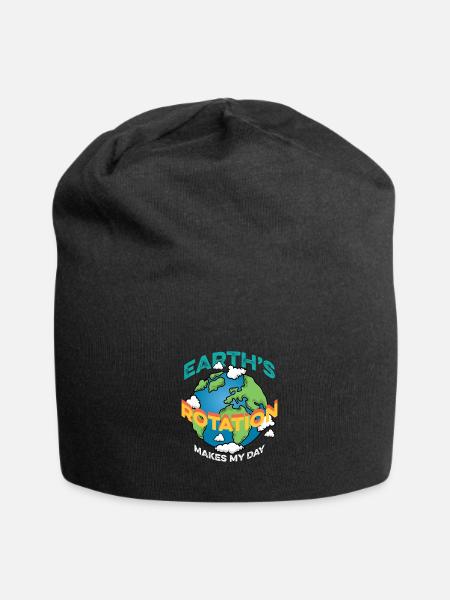 Earth's Rotation Geographer Gift - Jersey Beanie - black - Front