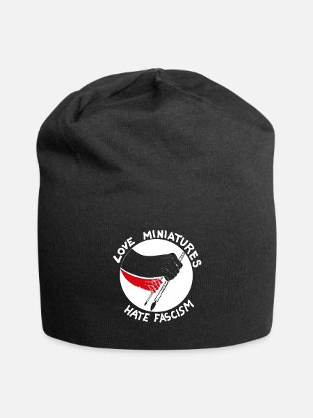 Love_Miniatures_Hate_Fascism - Jersey Beanie - black - Front