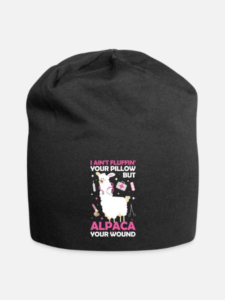Alpaca Wound Funny Medics - Jersey Beanie - black - Front
