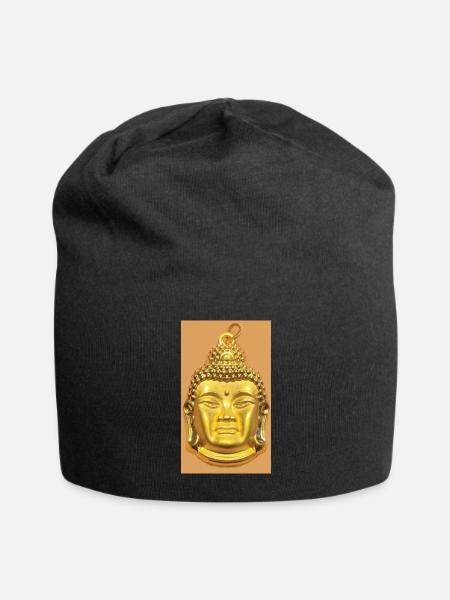Funny Buddha expression with a disgusted face - Jersey Beanie - black - Front