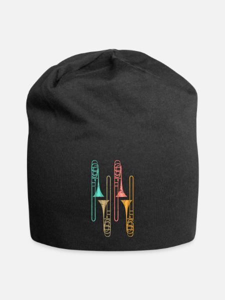 Retro Trombone - Jersey Beanie - black