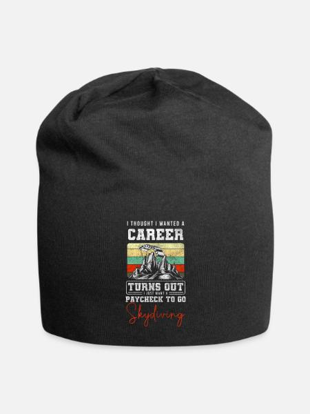 Skydiver Jumper Base Jumping - Jersey Beanie - black - Front