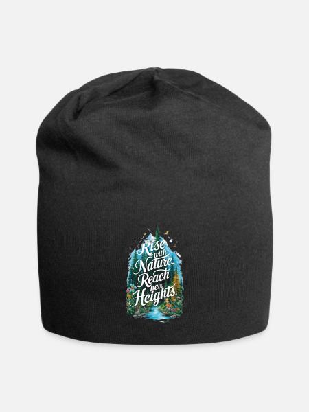 Rise with Nature, Reach New Heights - Jersey Beanie - black - Front