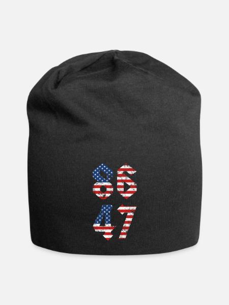 8647 Rock Style Retro Vintage  - Jersey Beanie - black - Front