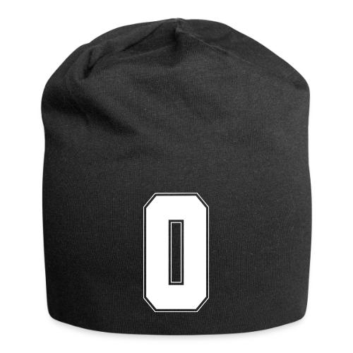 White Number 0 – Varsity Font - Jersey Beanie