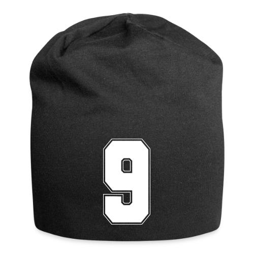White Number 9 – Varsity Font - Jersey Beanie