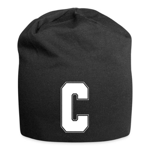 White Letter C – Varsity Alphabet Monogram - Jersey Beanie