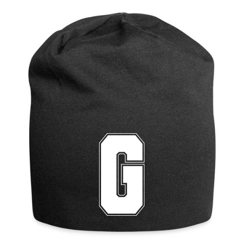 White Letter G – Varsity Alphabet Monogram - Jersey Beanie