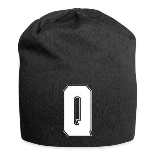 White Letter Q – Varsity Alphabet Monogram - Jersey Beanie