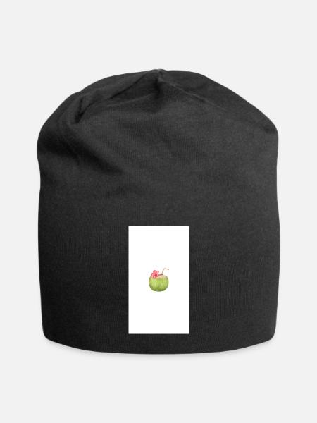 Tropical Coconut Hibiscus Drink - Jersey Beanie - black - Front