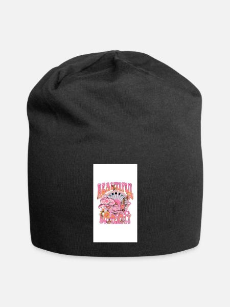 Beautiful Butterfly Bloom - Jersey Beanie - black - Front
