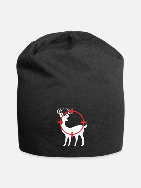 Deer Target Huntsman Gift - Jersey Beanie - black - Front