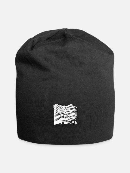 Usa Flagge Tattoo Style - Jersey Beanie - black - Front