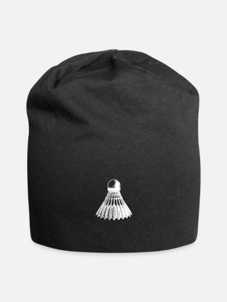 Badminton Ball Tattoo Style - Jersey Beanie - black - Front