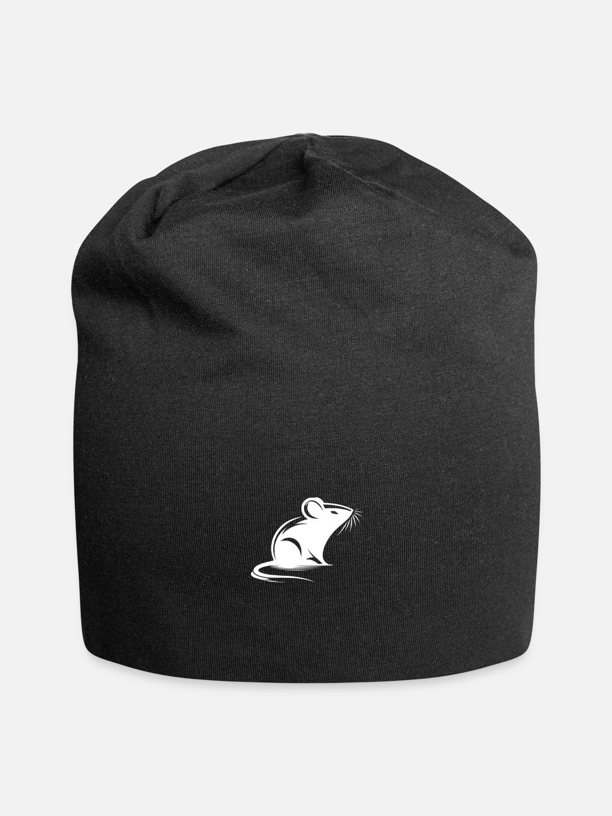Mouse Drawing Tattoo Style - Jersey Beanie - black - Front