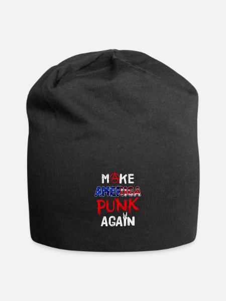Make America punk again / US Punk Rock, Punks - Jersey Beanie - black - Front