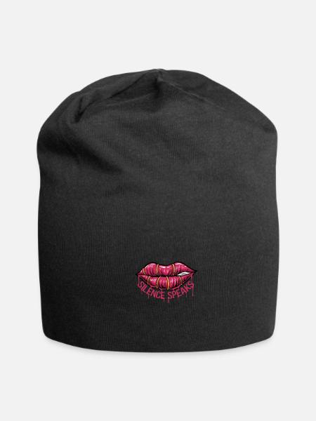 silence speaks - Jersey Beanie - black