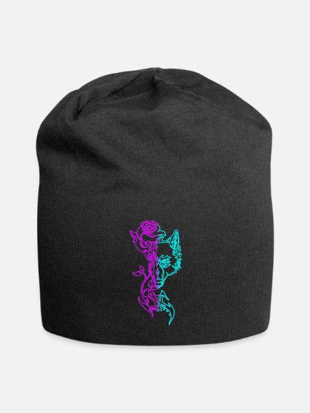 Wolf and Rose - Jersey Beanie - black - Front