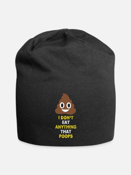 I Don't Eat Anything That Poops Vegan Food - Jersey Beanie - black
