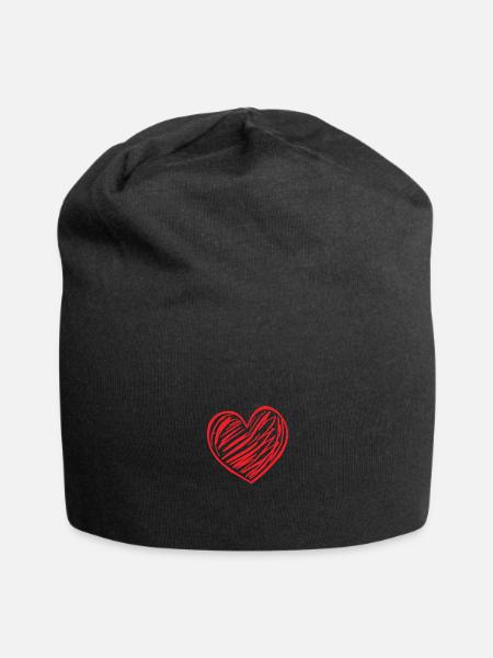 A small red heart - Jersey Beanie - black - Front