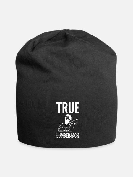True Lumberjack Carpenter Gift - Jersey Beanie - black - Front