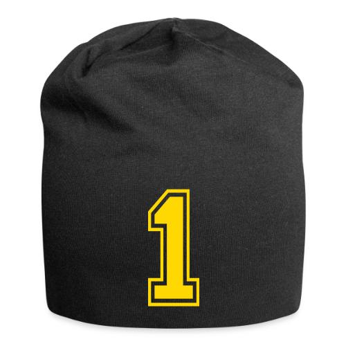 Number 1 in a classic athletic collegiate font - Jersey Beanie