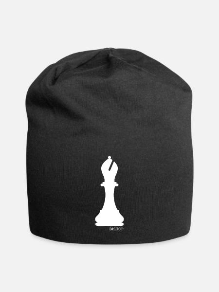 Bishop Chess Piece Halloween Costume Chess Club - Jersey Beanie - black - Front