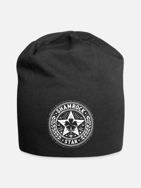 Shamrock star - Jersey Beanie - black - Front