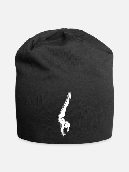 Handstand Silhouette - Jersey Beanie - black - Front