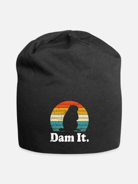 Dam It Beaver, Ranger, funny animal - Jersey Beanie - black