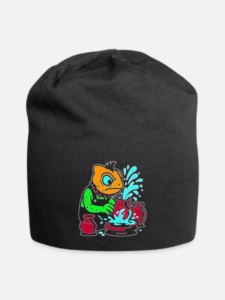 Lizard Potter Splash - Jersey Beanie - black - Front