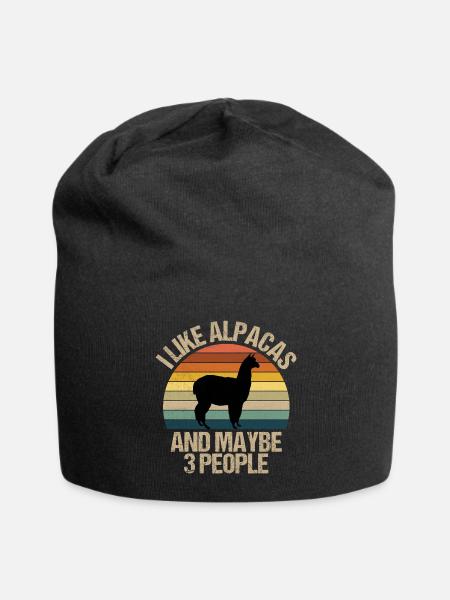 Alpaca Retro: And Maybe 3 People - Jersey Beanie - black