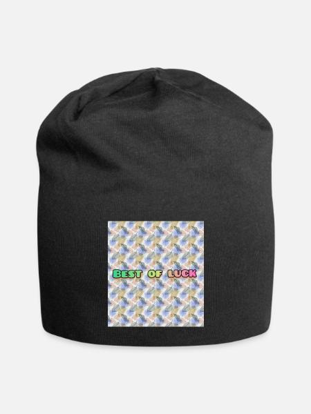 Best Of Luck - Motivational Gift T-Shirt - Jersey Beanie - black - Front