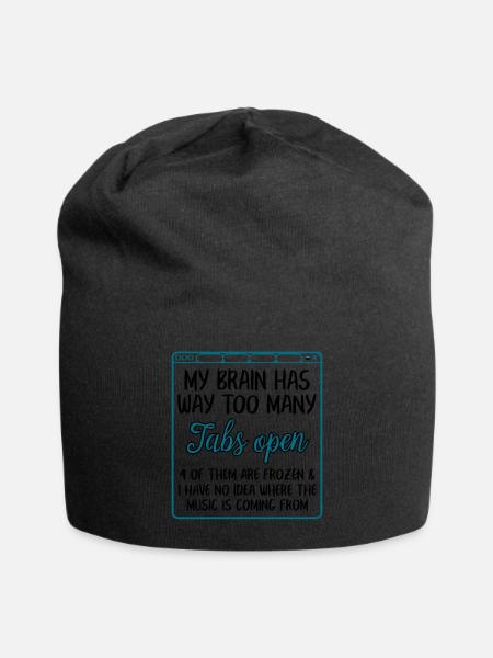 My Brain Has Way Too Many Tabs Open - Jersey Beanie - black - Front