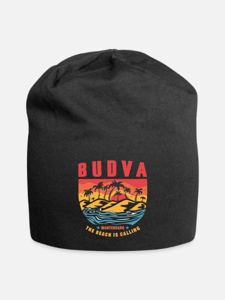 Budva Montenegro beach design - Jersey Beanie - black - Front