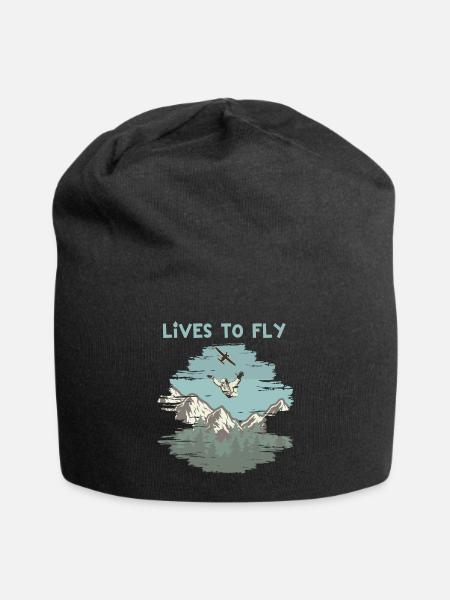 Lives to fly - Jersey Beanie - black - Front
