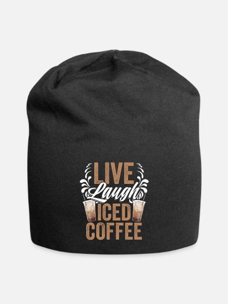 Live Laugh Awesome Iced Coffee Barista For A - Jersey Beanie - black