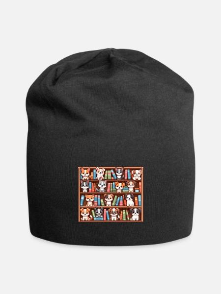 Library Puppies - Jersey Beanie - black
